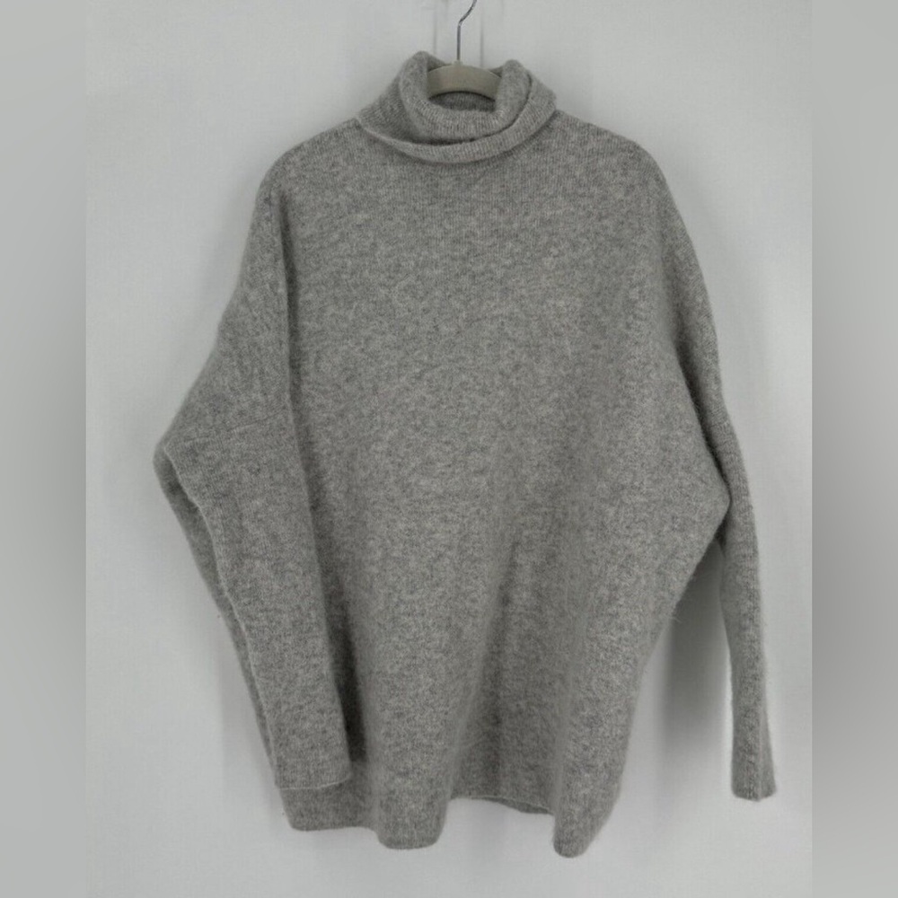 Cos sweater women’s L - light gray wool alpaca blend  brushed knit turtleneck